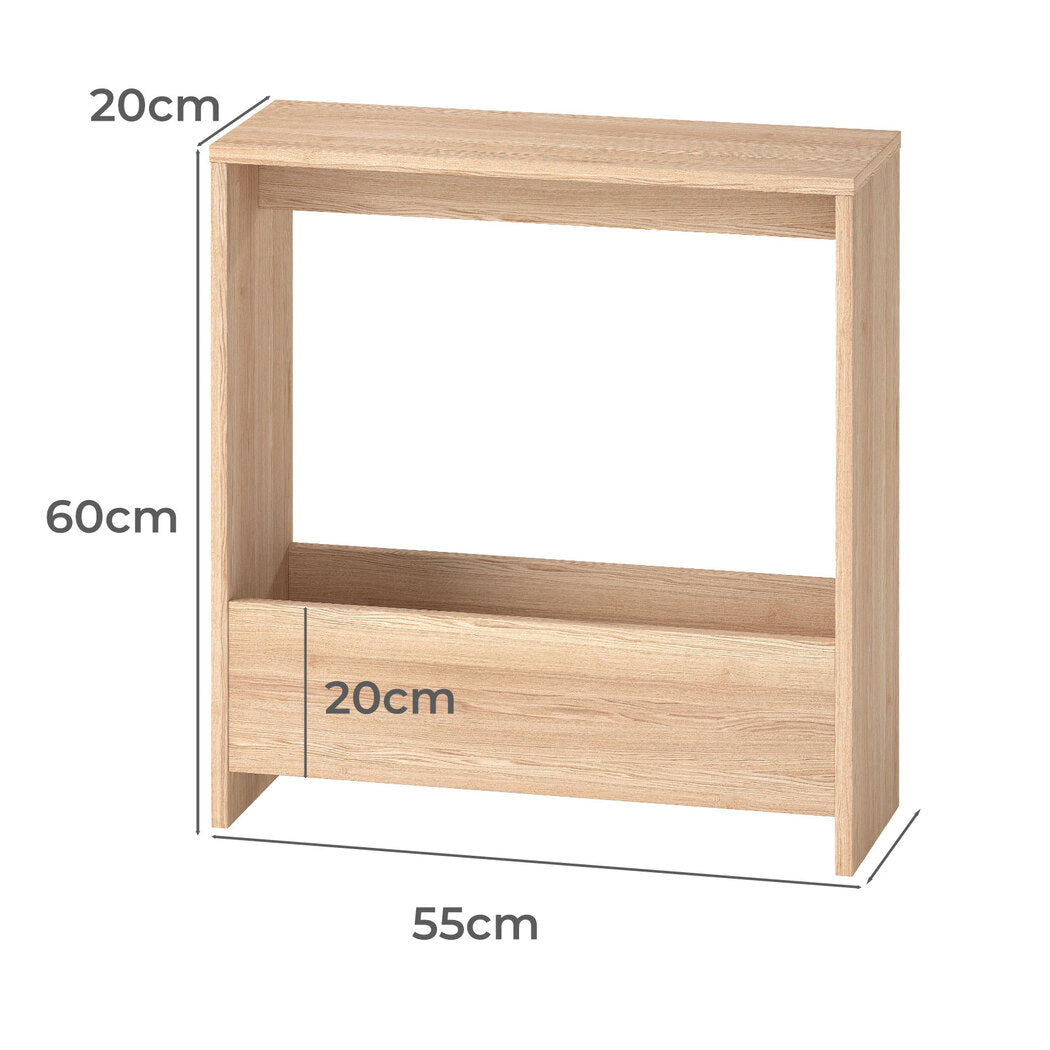 Levede Side Table with Magazine Rack Small End Table