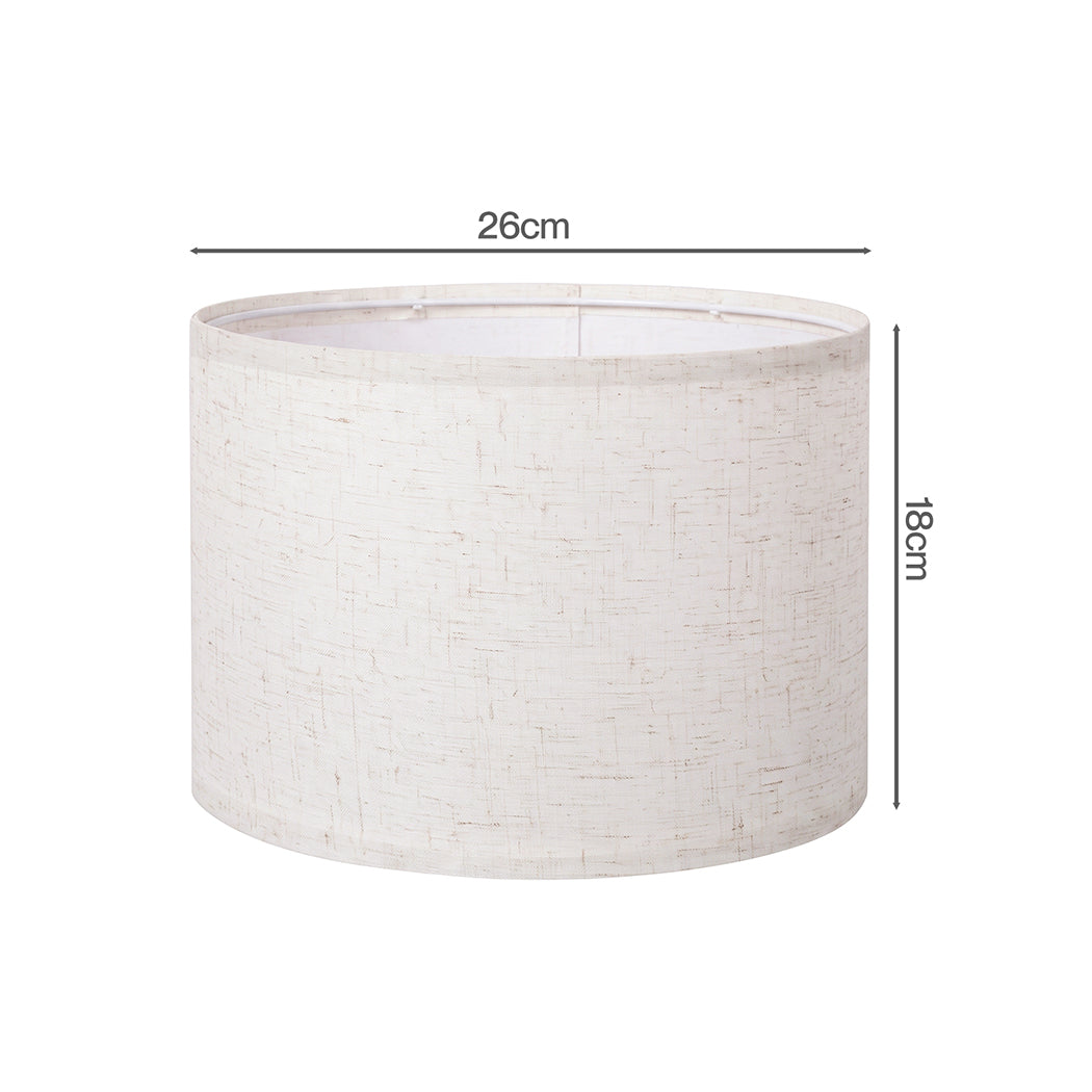 Emitto Lamp Shade 4pc Linen Drum E26 E27 with E14 Ring for Home Decor Beige