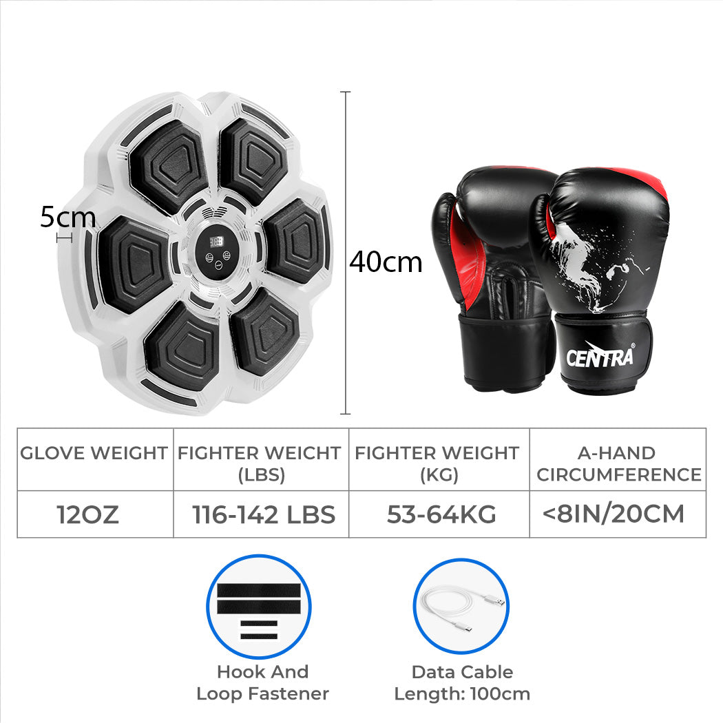 Centra Punching Box With 12OZ Boxing Glove Grey