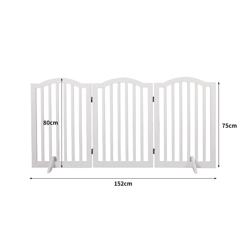 PaWz Wooden Pet Gate Dog Fence Safety White
