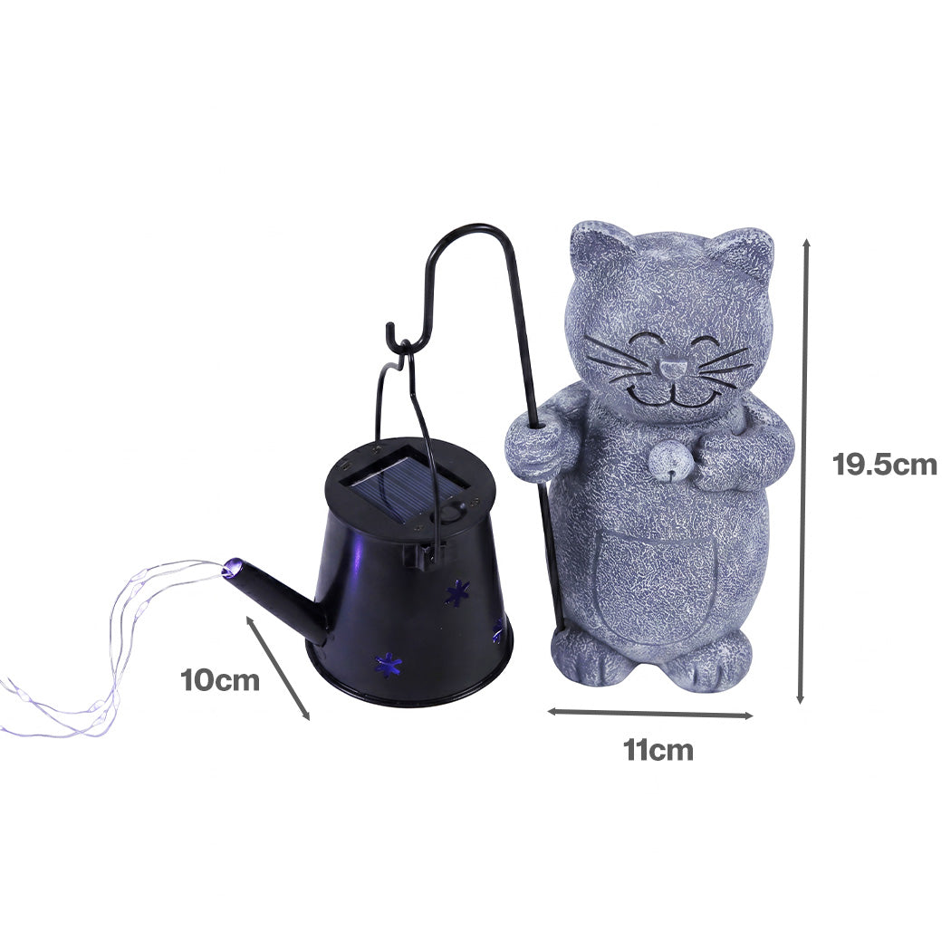 Emitto Cat Garden Statue Solar Lantern Outdoor Weatherproof Gift Decor LED Light