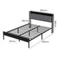 Levede Queen Bed Frame Steel Base with Headboard Grey