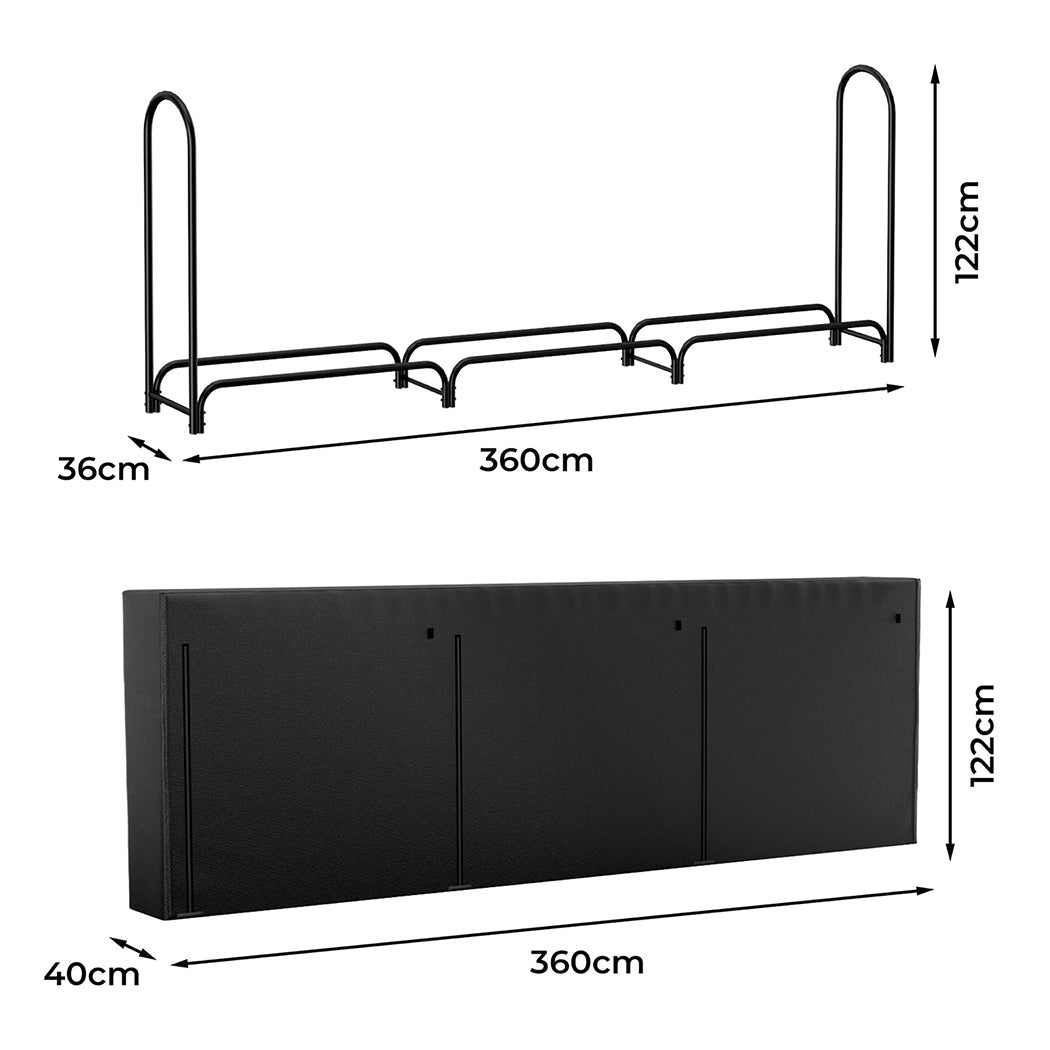 Moyasu Outdoor Firewood Rack Storage with Cover