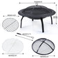 30" Portable Outdoor Fire Pit BBQ Grill Large