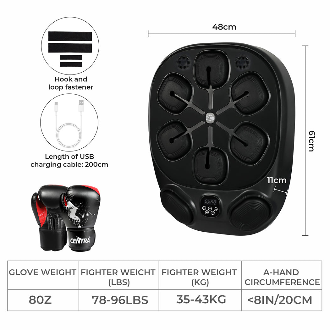 Centra Smart Music Boxing Machine With 8OZ Boxing Glove