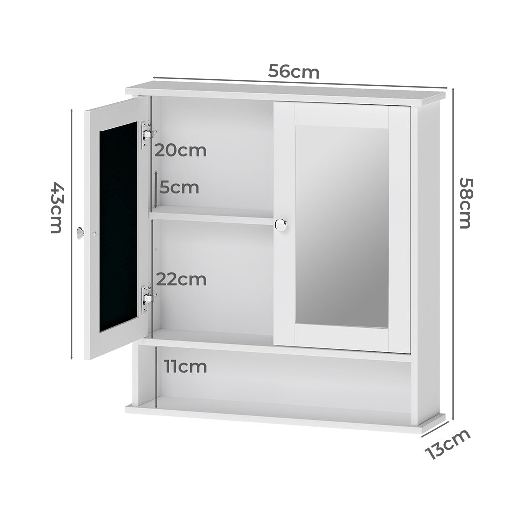 Levede Bathroom Mirror Cabinet Storage Cupboard Shelf