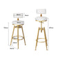 Levede 4x Bar Stools Swivel Kitchen Bar Chair White