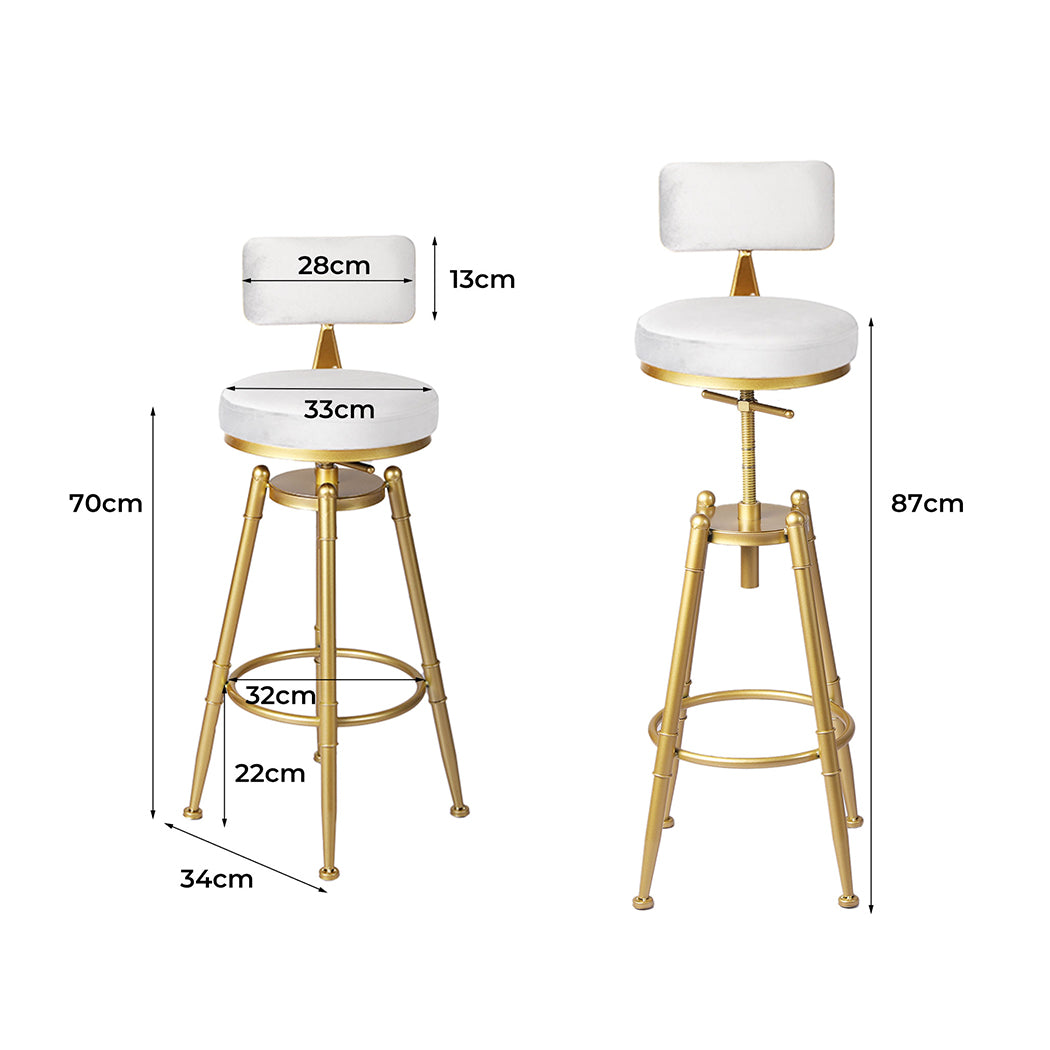 Levede 4x Bar Stools Swivel Kitchen Bar Chair White