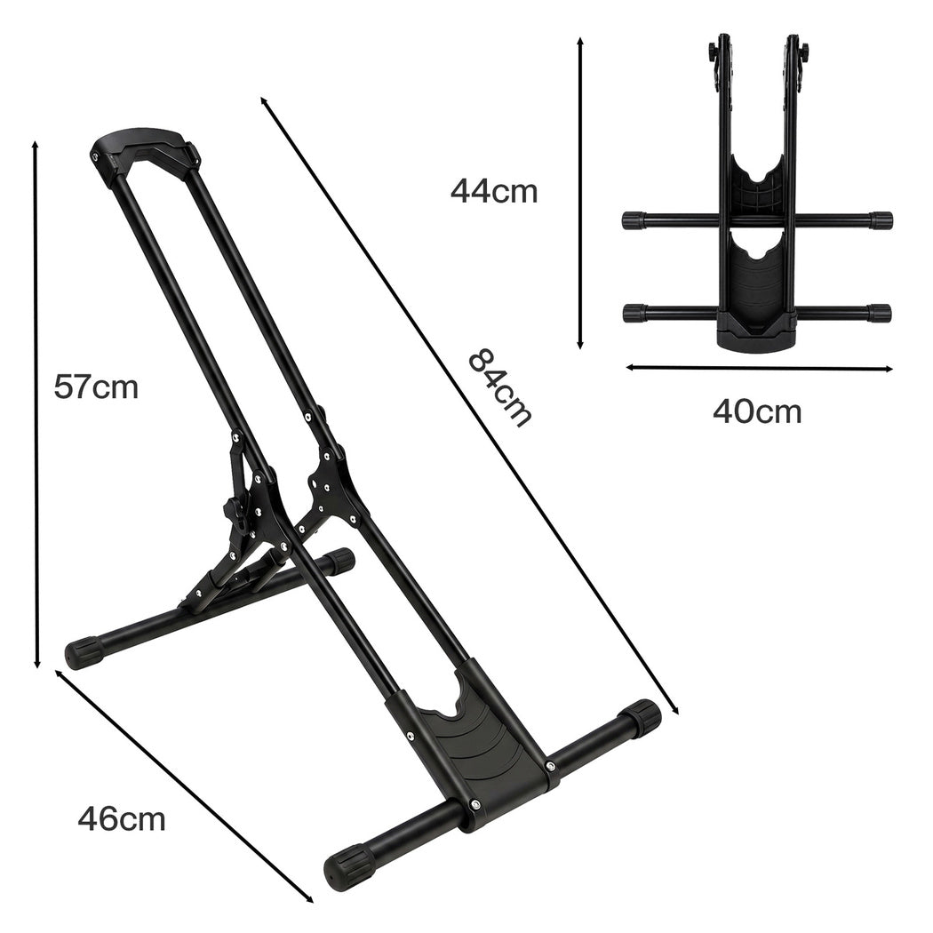 Monvelo Bike Stand Floor Storage Rack Foldable Carbon Steel for 16-29 Inch Black