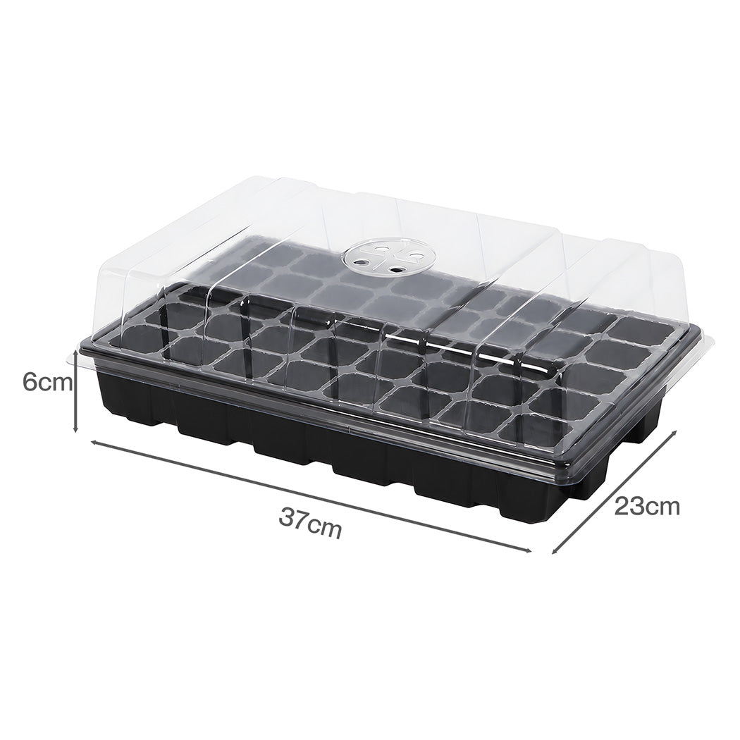 Toque Seedling Tray 5 Pack Starter Kit With Vented Dome For Greenhouse Black