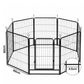 Pawz Dog Playpen 8-Panel Folding Dog Pen Steel Black