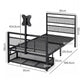 Levede Gaming Bed Frame Rotating TV Mount Storage Metal Single Bed 32in Bedroom