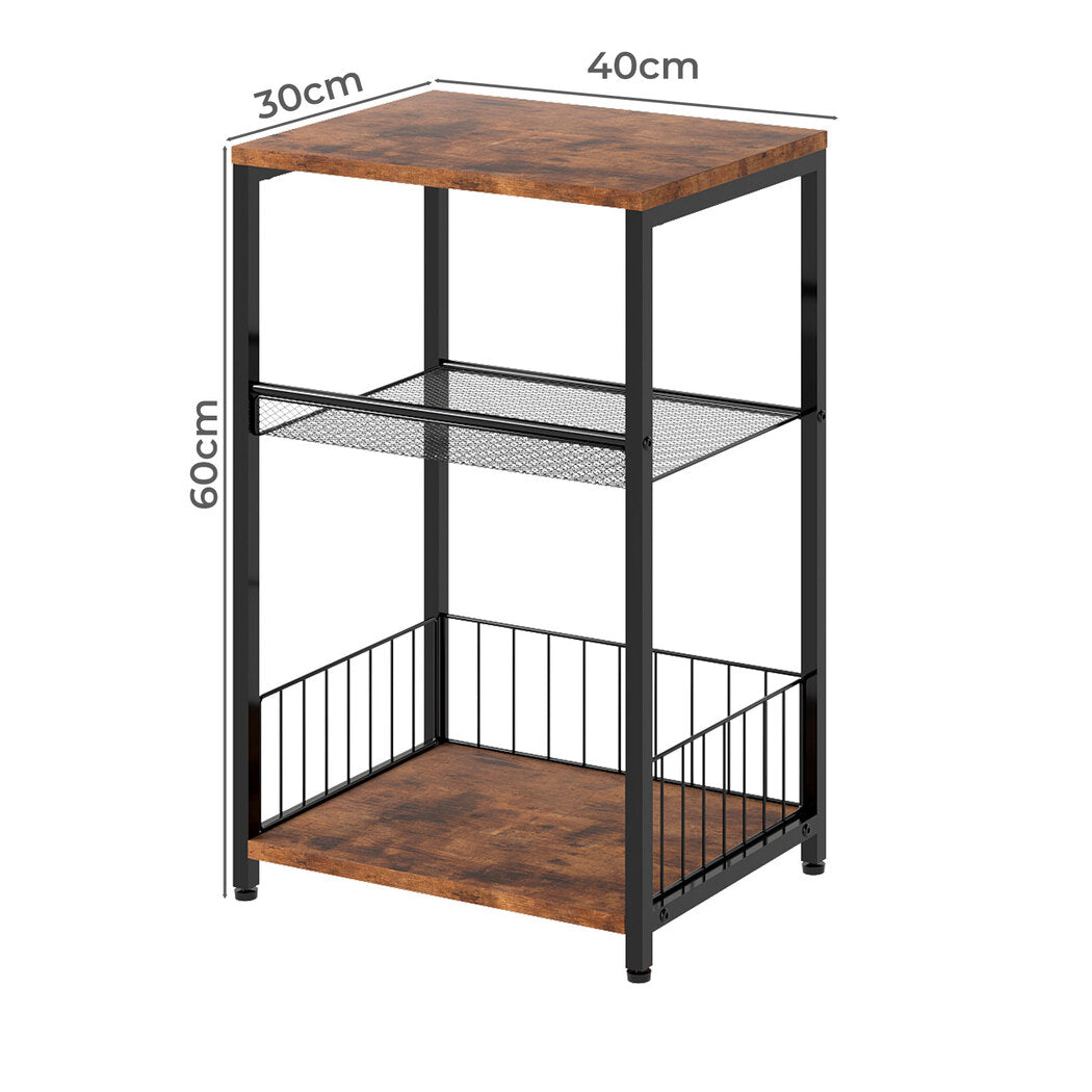 Levede Side Table 3-Tier Storage Shelf Modern Table