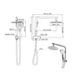 Shower Head High Pressure Set Rain Round Silver