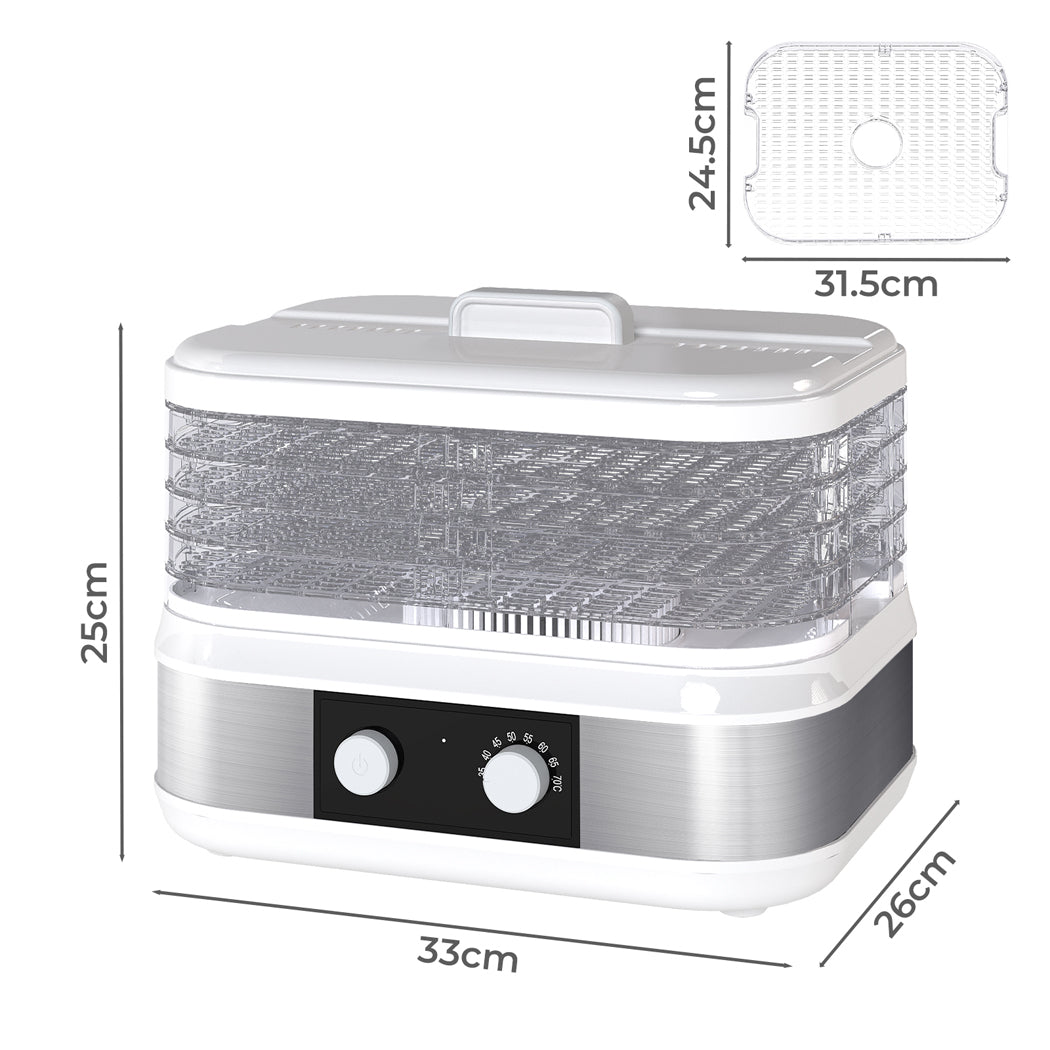 Spector 5 Trays Stainless Steel Food Dehydrator Dryer