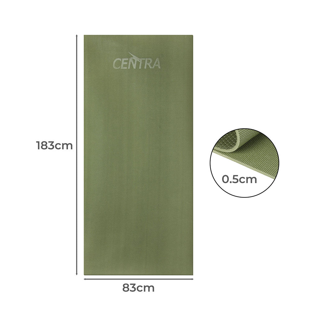 Centra Yoga Mat Non Slip 5mm Exercise Green
