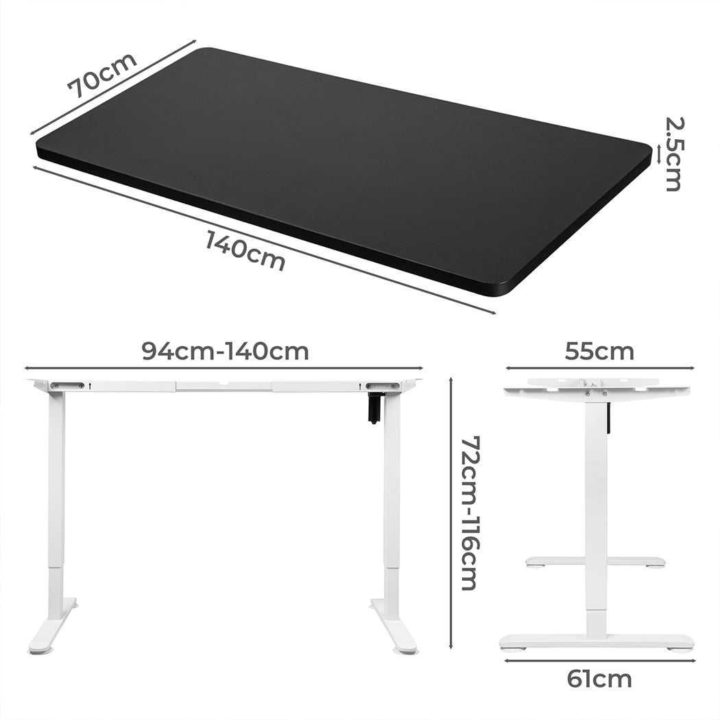 Levede Motorised Standing Desk Adjustable 140cm Black 1000x 1MM
