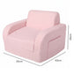 BoPeep Kids Sofa Fold Out Couch 3 In 1 Teddy Fleece Convertible Chair Pink