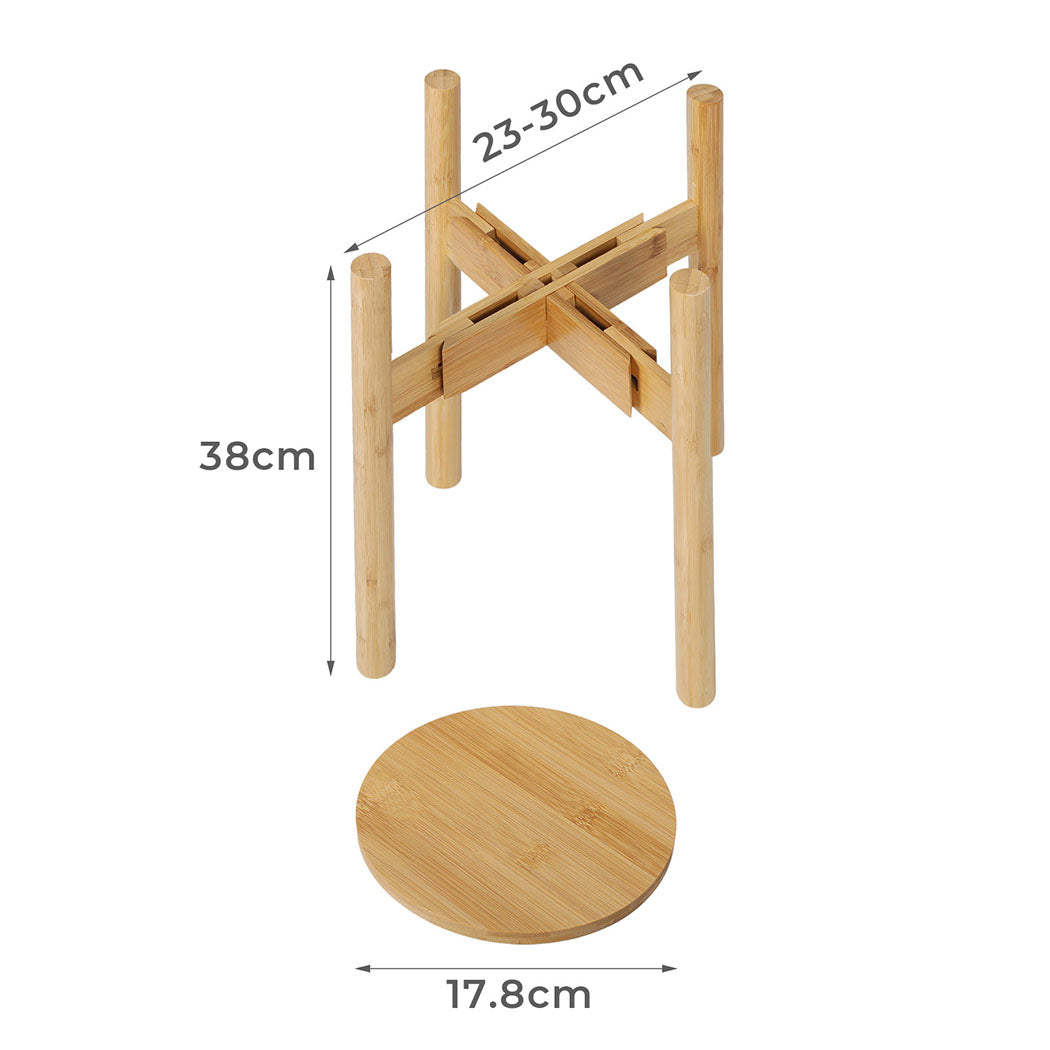 Levede Bamboo Adjustable Plant Stand Indoor Outdoor