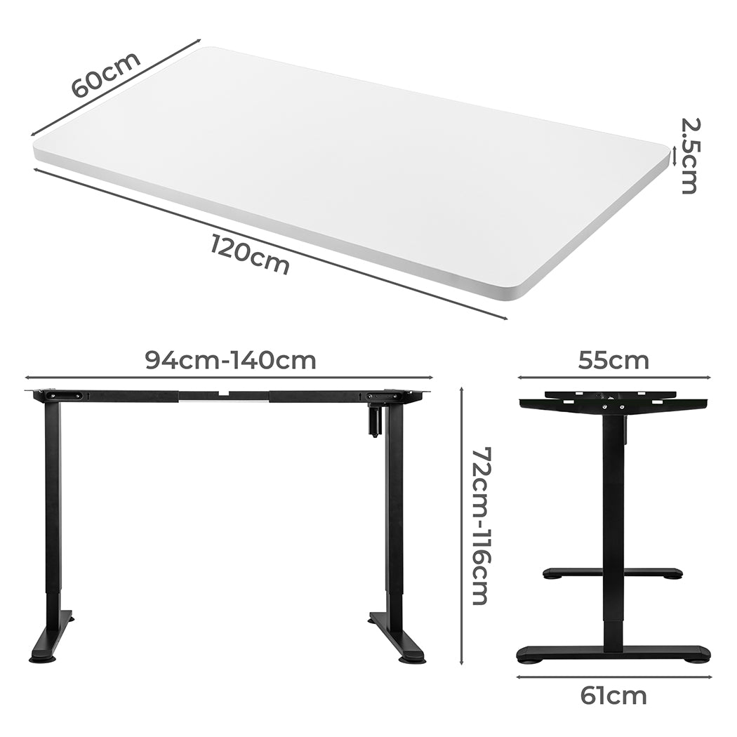 Levede Motorised Standing Desk Height 120cm White 800x 1.5MM