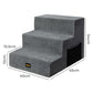 Pawz 3 Steps Pet Stairs Dog Ramp High Density Foam Grey