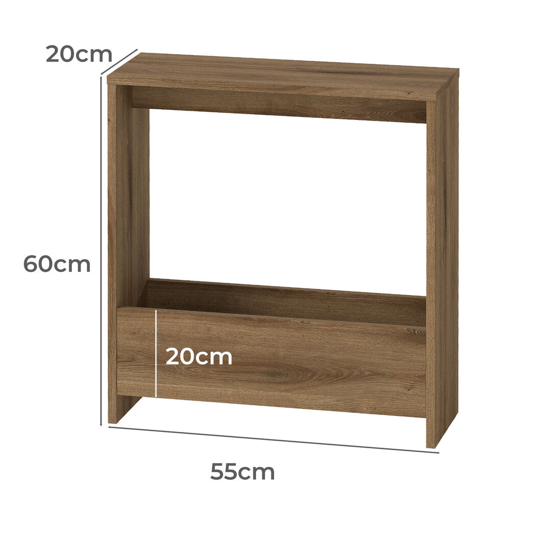 Levede Side Table with Magazine Rack Small End Table
