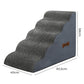 Pawz 5 Steps Pet Stairs Dog Ramp High Density Foam Grey