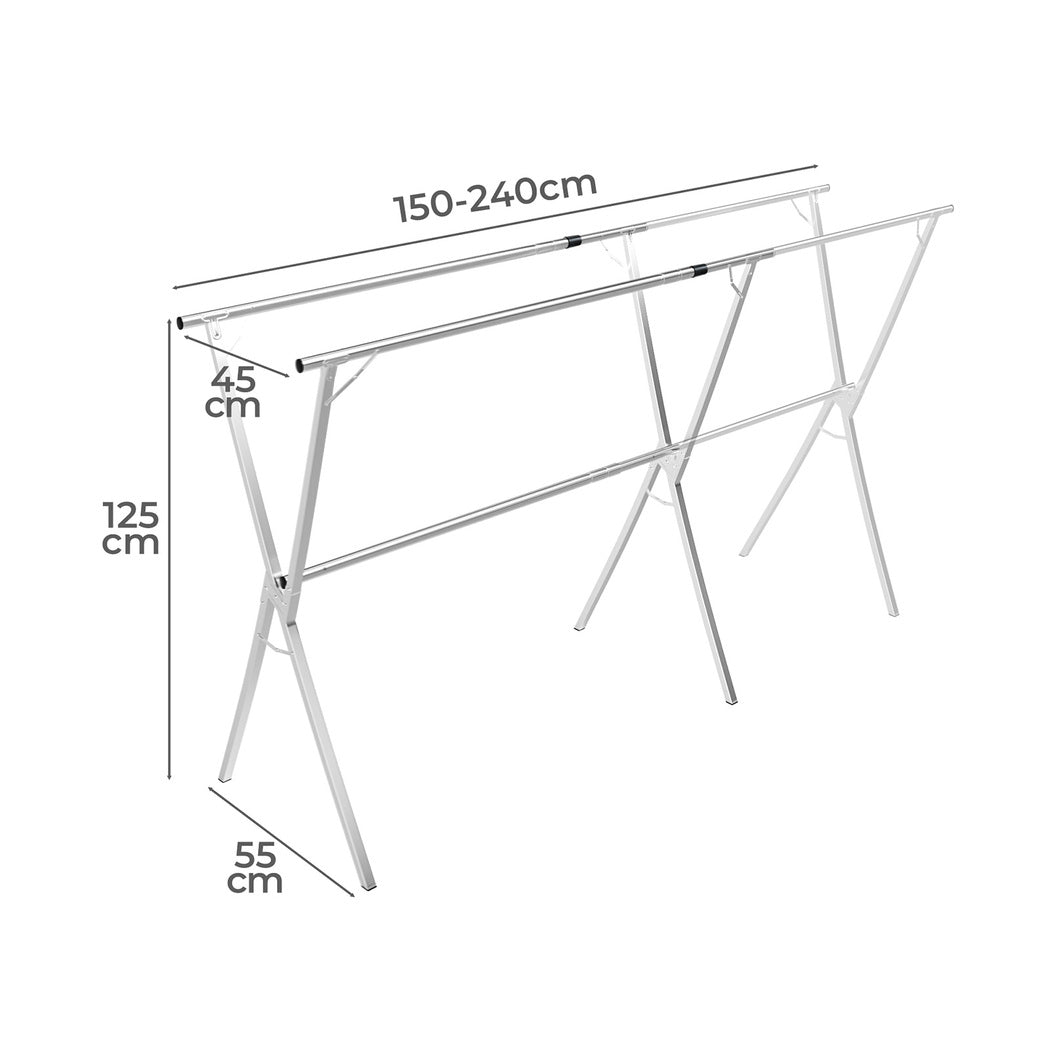 Levede Adjustable Clothes Drying Airer Foldable 150-240cm