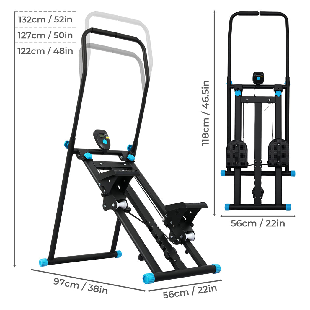Centra Folding Stepper Machine Adjustable Height Home Gym Workout Full Body