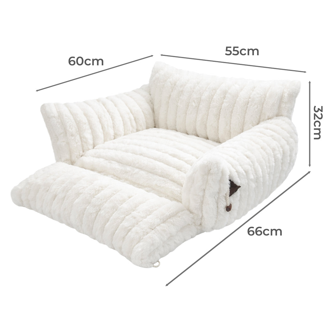 Pawz Cat Bed Extended Soft Plush Lounge Sofa Couch Pet Small Dog Removable Cover