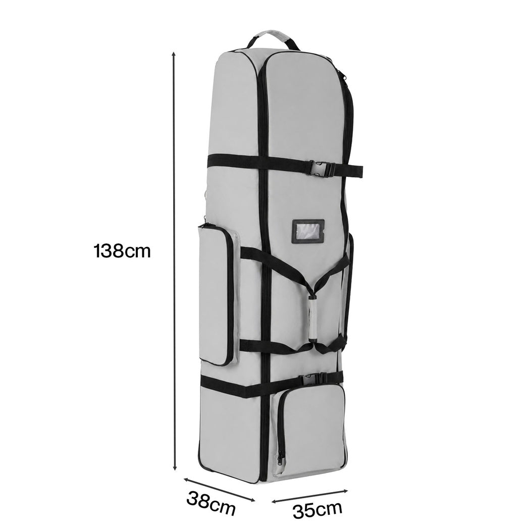Centra Golf Travel Bag Padded Reinforced Wheels 900D Oxford for Airline,Grey