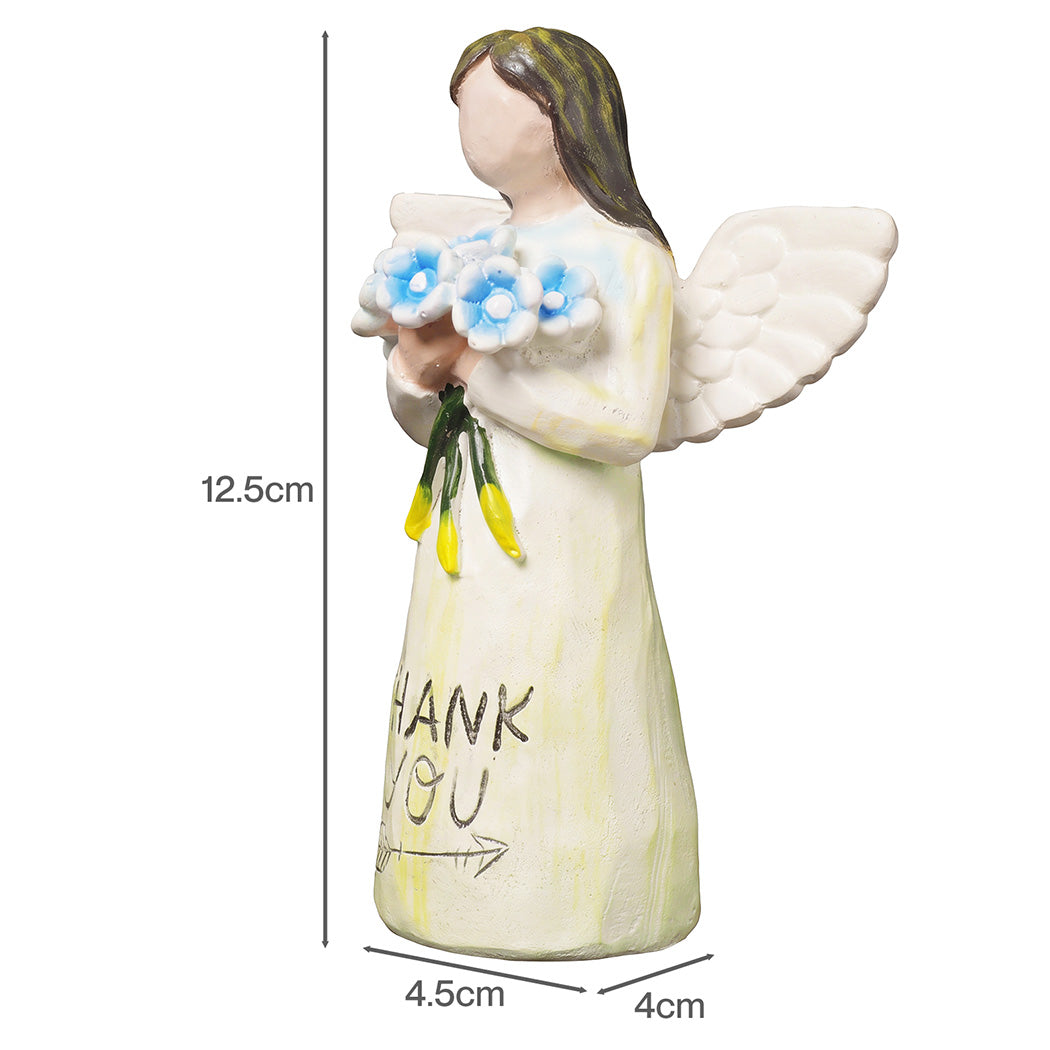 Levede Forget-Me-Not Resin Figurines Thank You Angel Sympathy Gift White
