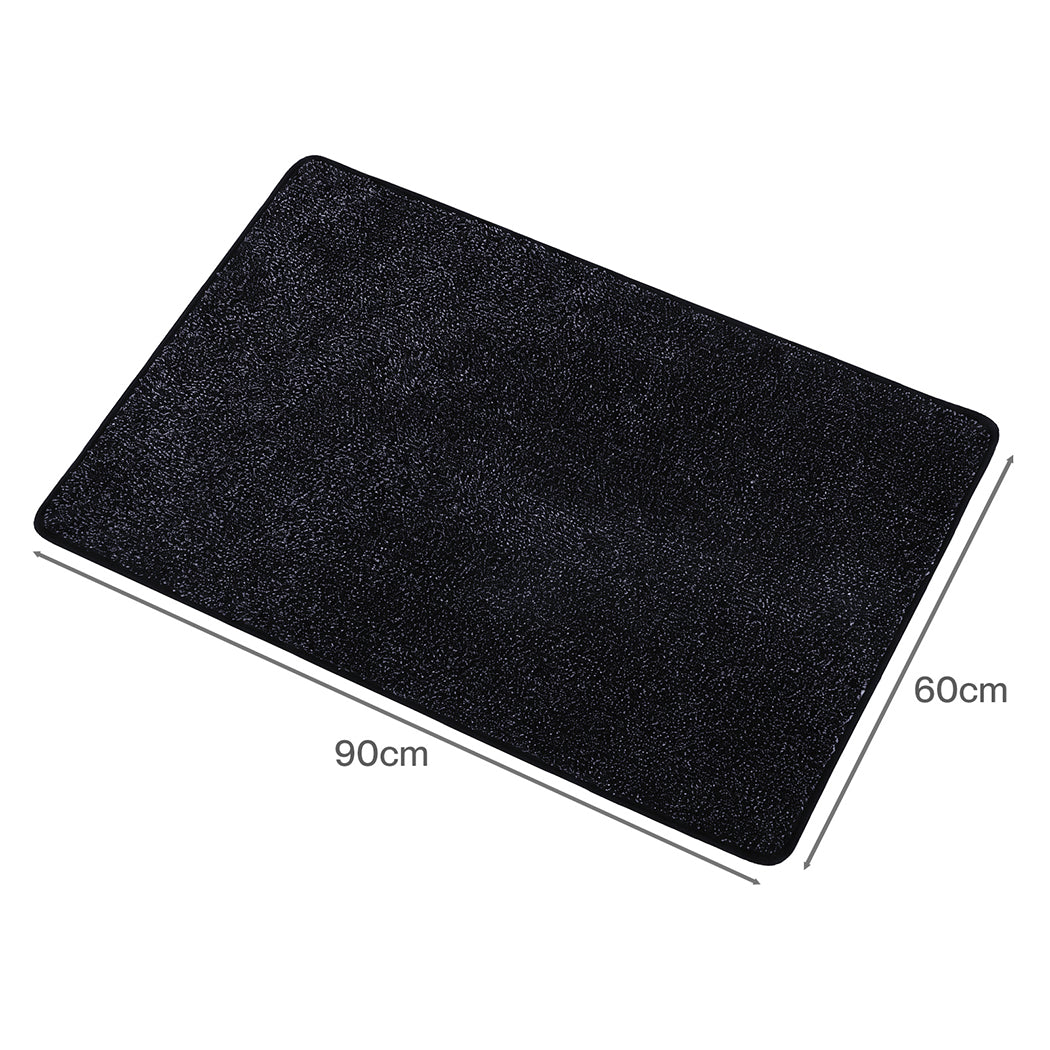 Marlow Door Mat Indoor 90x60cm Non Slip Washable Rug For Front Coal Grey