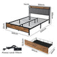 Levede Queen Bed Frame Tufted Headboard USB Charge