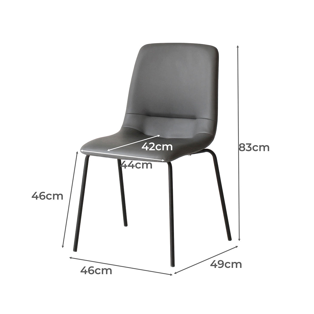Levede Stackable Dining Chairs Kitchen Grey Set of 8