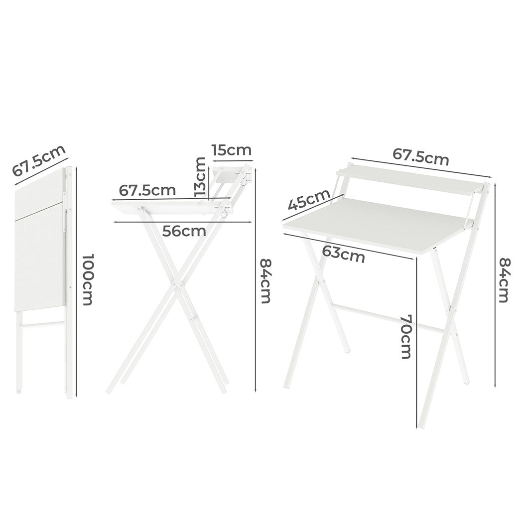 Levede Foldable Computer Desk Office Study Desk White