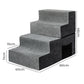 Pawz 4 Steps Pet Stairs Dog Ramp High Density Foam Grey
