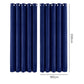 Marlow Blackout Curtains 2 Panels Velvet Room Darkening Eyelet Curtains Blue