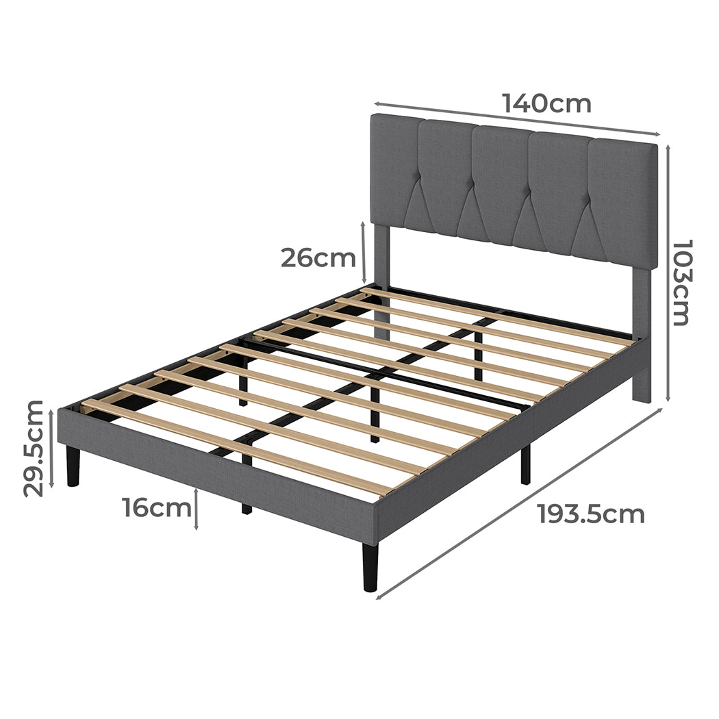 Levede Bed Frame Upholstered Platform Mattress Base Double