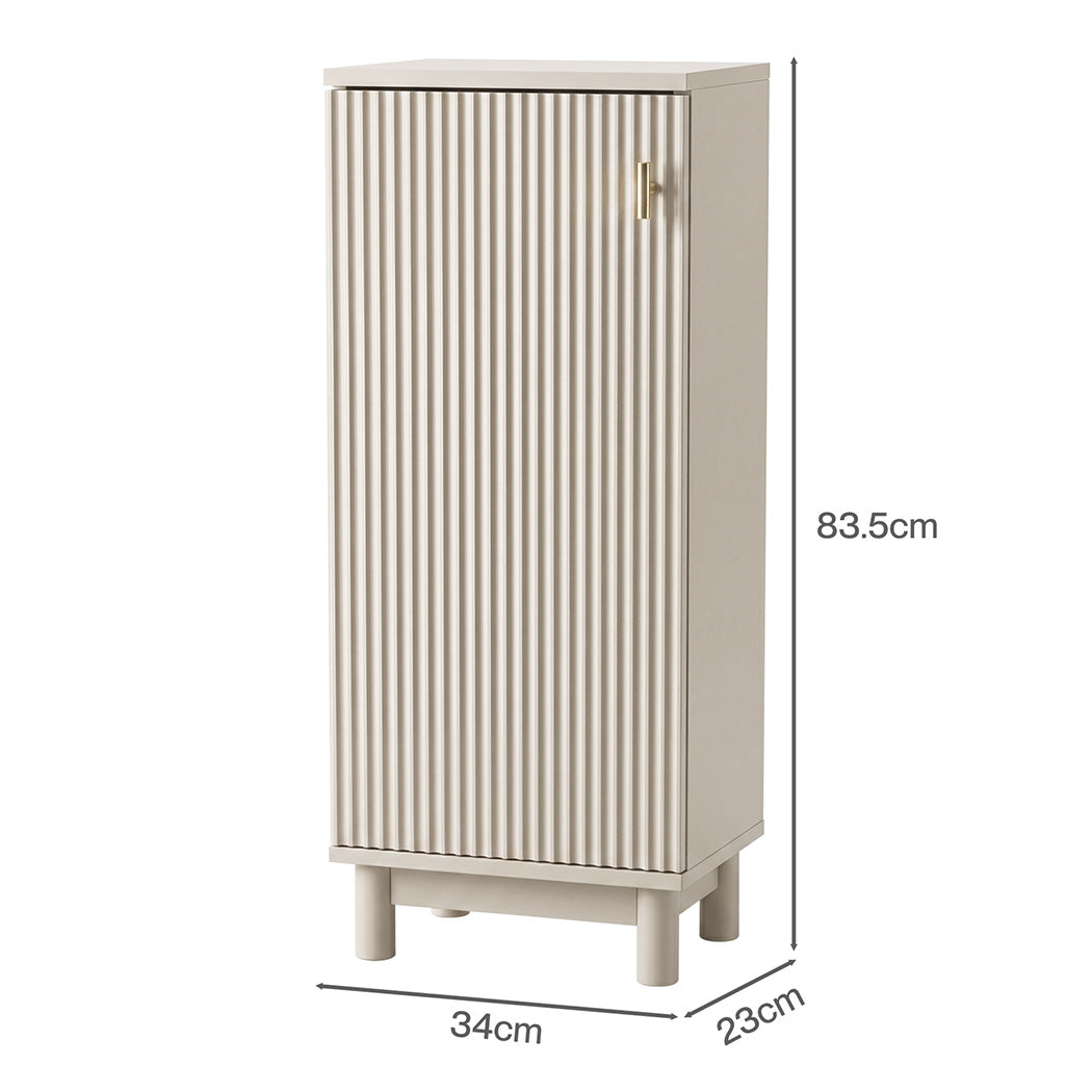 Levede Bathroom Cabinet Freestanding Storage Cupboard Slim 3 Tier Shelves Cream