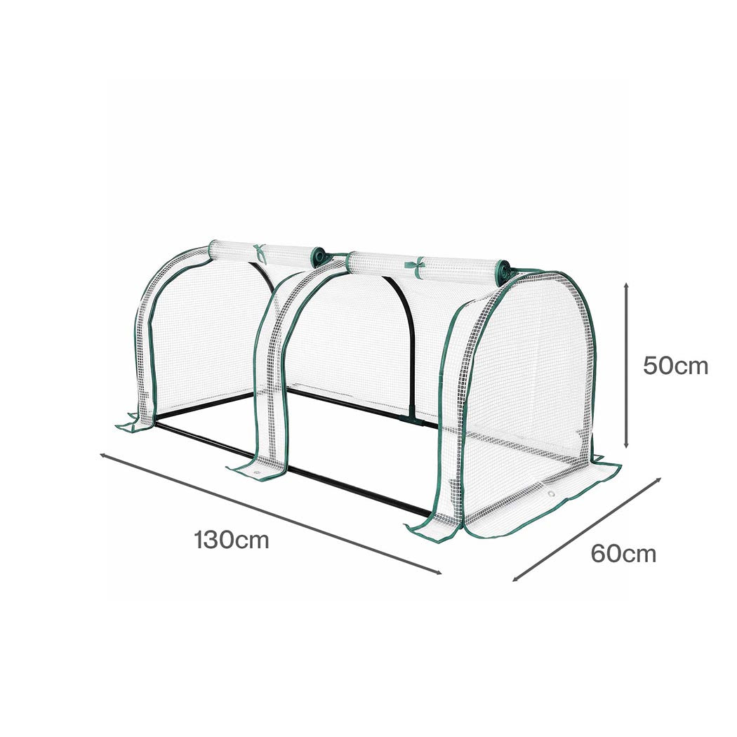 Lambu Mini Greenhouse Dual Zone PE Cover Tunnel Frame for Garden Transparent