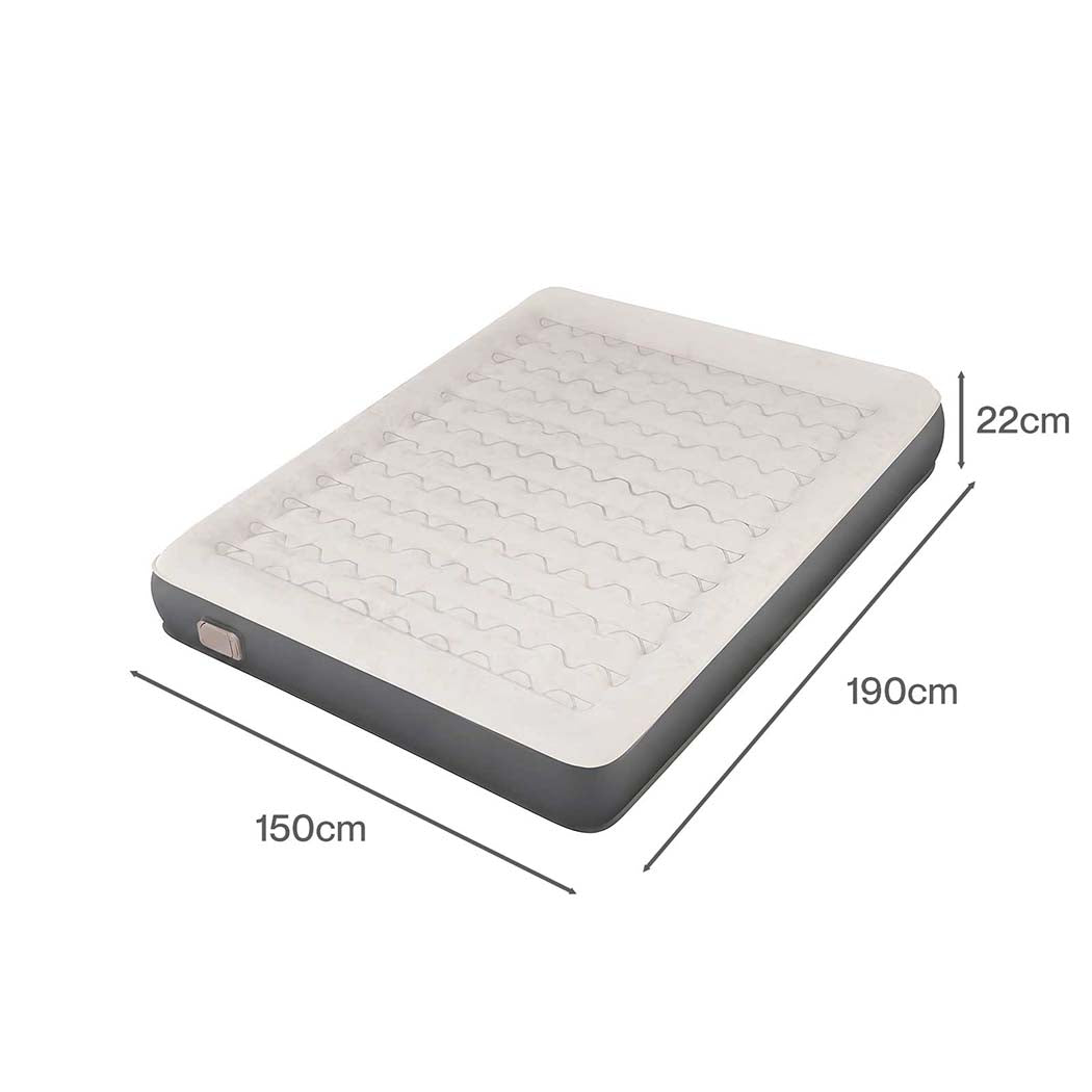 DreamZ Inflatable Mattress TPU Air Bed with Pillow Pump Camping Double Grey