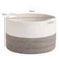 Levede Blanket Basket Cotton Rope Foldable Large with Handles Bedroom Brown