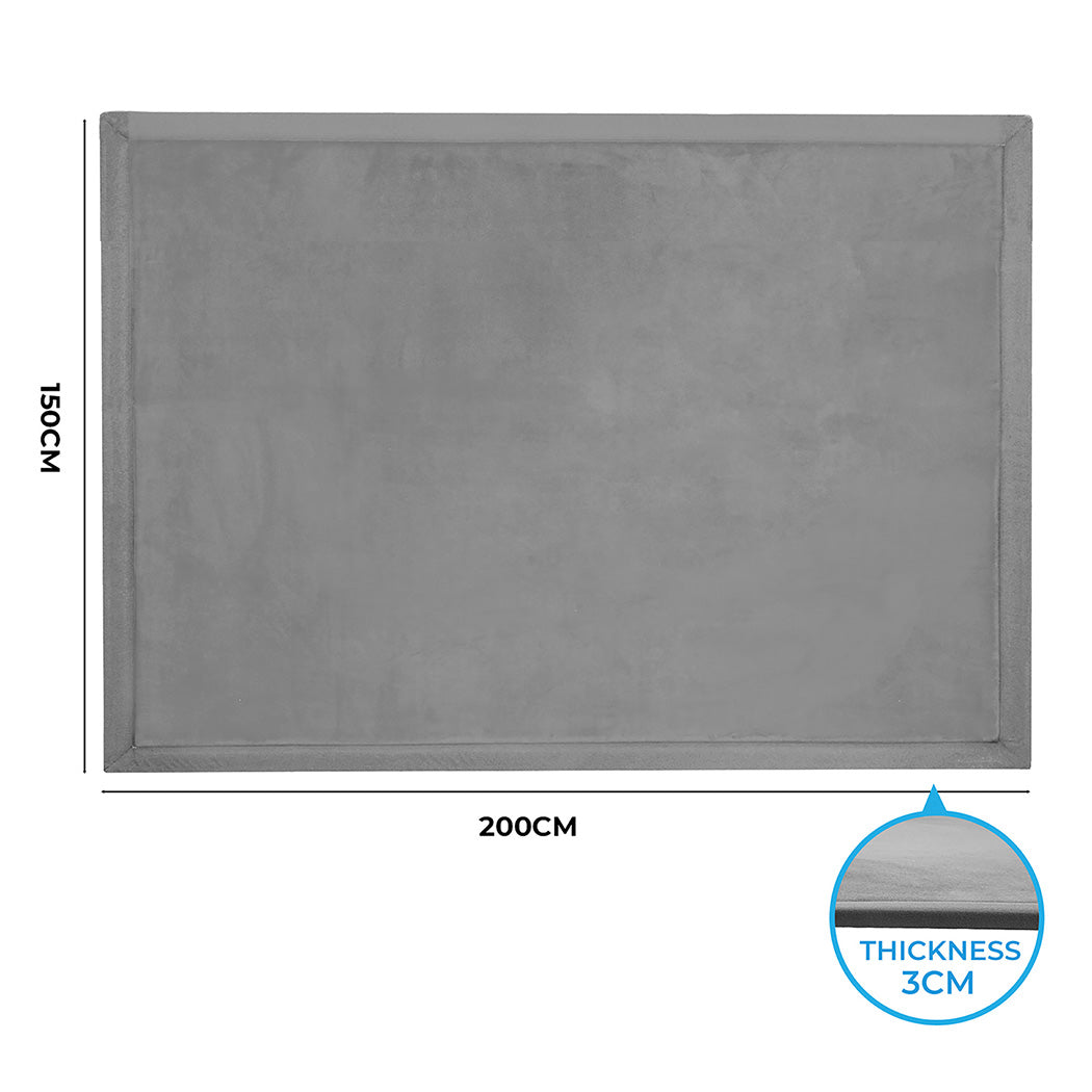 Marlow Coral Velvet Area Rugs Large Mat 150x200cm Grey
