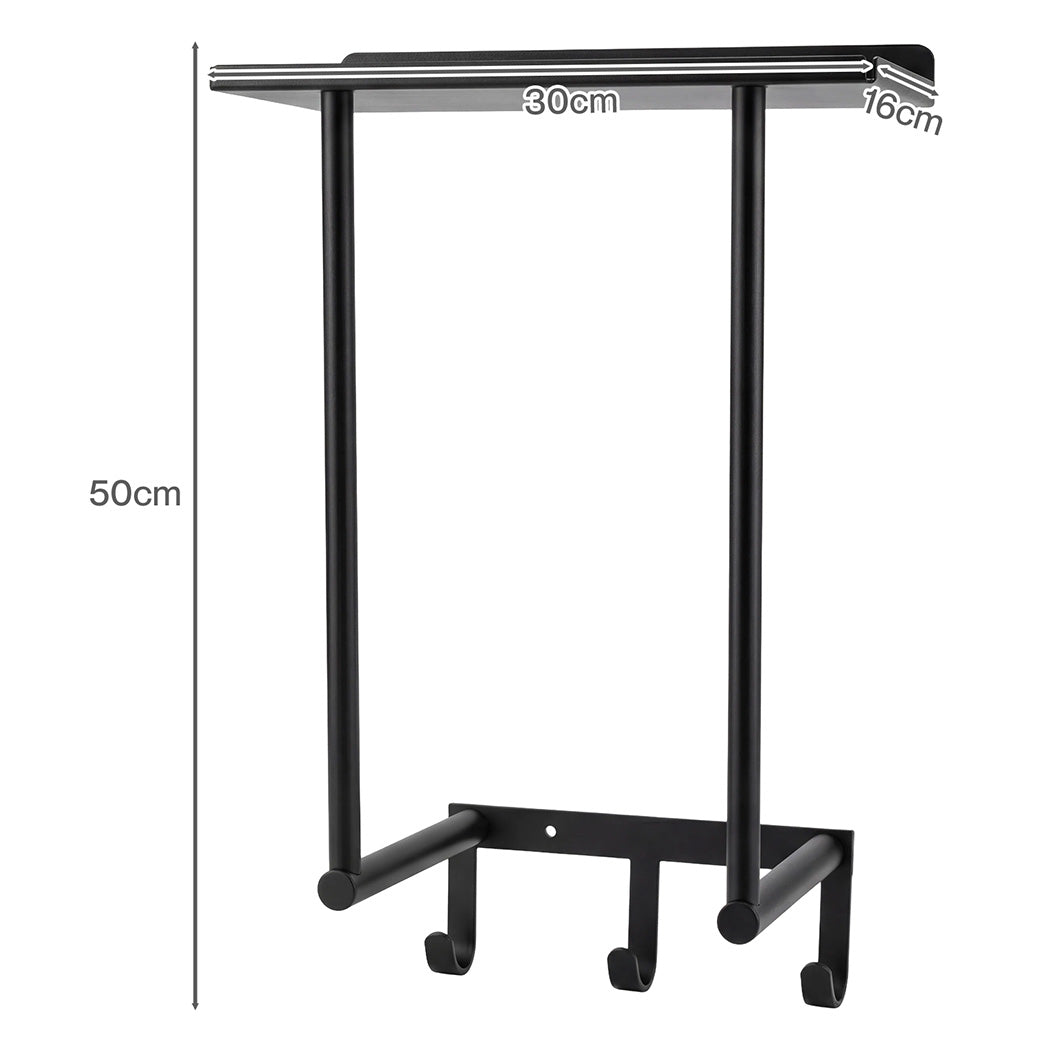 Levede Wall Mounted Towel Rack Towel Holder 3 Hooks Bathroom Towel Storage