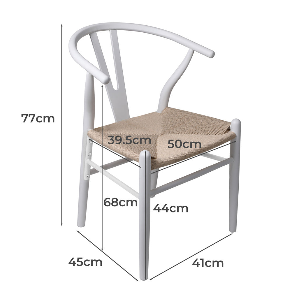 Levede 6x Dining Chairs Wooden Hans White