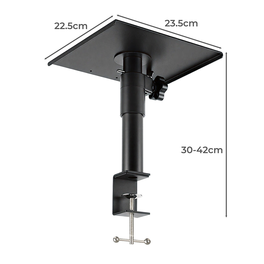 Levede 2x Desk Clamp Speaker Stands Set Adjustable Rotatable Monitor CD Player
