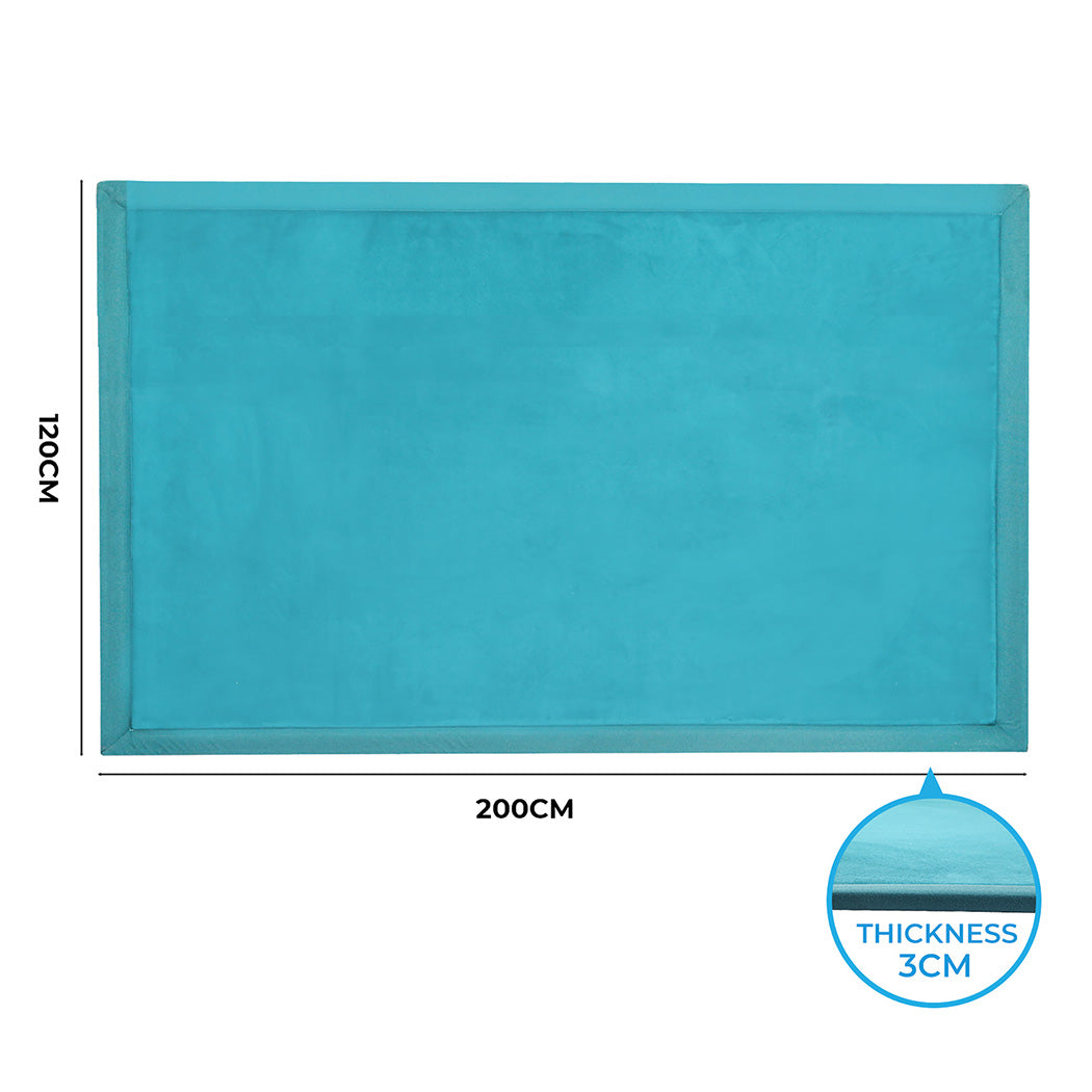 Marlow Coral Velvet Area Rugs Large Mat 120x200cm Blue