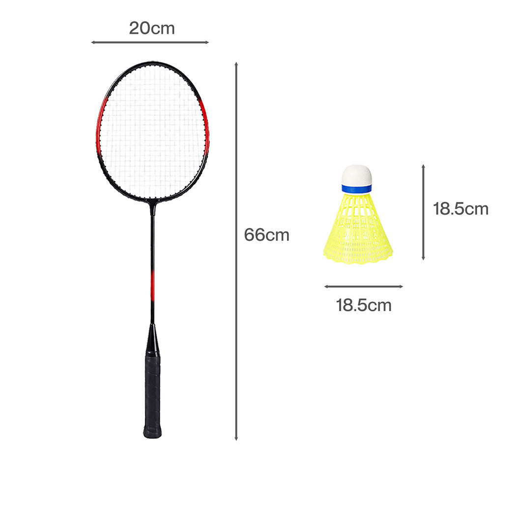 Centra Badminton Set 4 Rackets 6 Shuttles Nylon Aluminium Black Red Blue