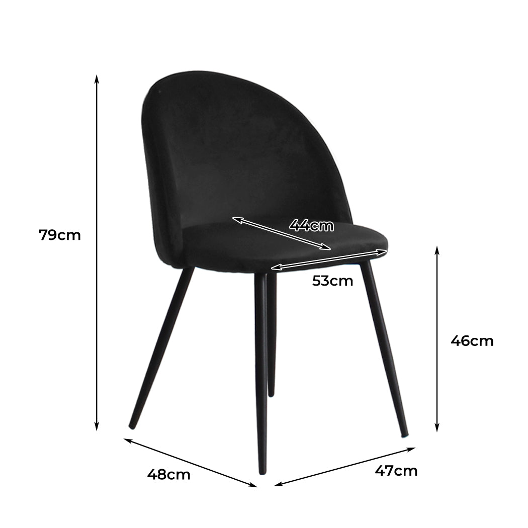 Levede 8x Dining Chairs Kitchen Cafe Black